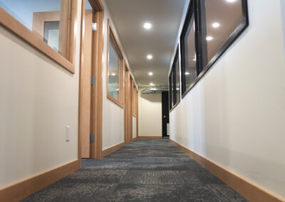 Commercial Building Hallway Design Built By Hillside Construction. Building Custom Commercial Business' Space In Manitoba.