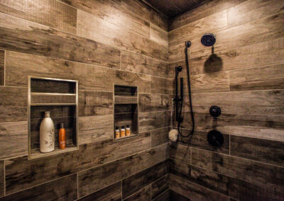 Tile Shower Built By Hillside Construction. Building Custom Homes, Cabins, and Renovations in Manitoba and Kenora.