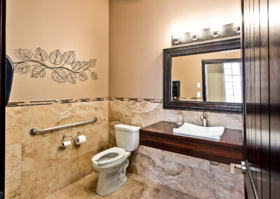 Commercial Bathroom Built By Hillside Construction. Building Custom Commercial Business' Space In Manitoba.