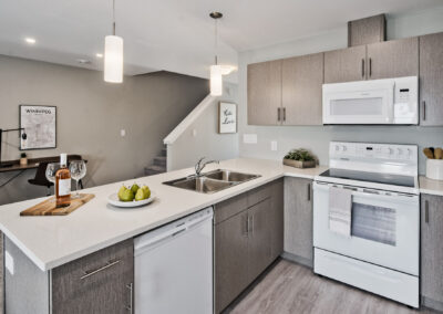 Kitchen In A Multi Family Development Built By Hillside Construction In Manitoba.